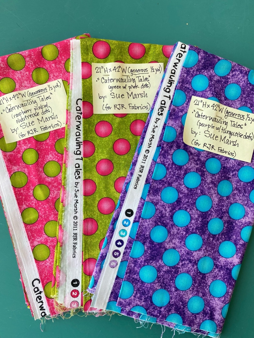 OOP “Caterwauling Tales” Fabric by Sue Marsh. 1.75 yds total.